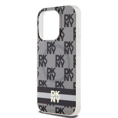 Dėklas DKNY IML Checkered Mono PatternPrinted Stripes MagSafeiPhone 15 Pro Max - Juodas 5