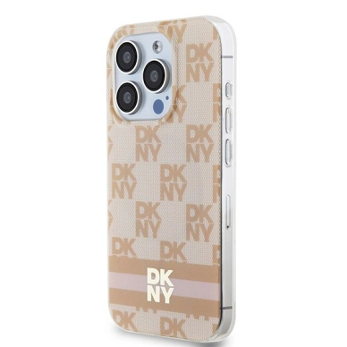 Dėklas DKNY IML Checkered Mono PatternPrinted Stripes MagSafeiPhone 15 Pro Max - Rožinis 1