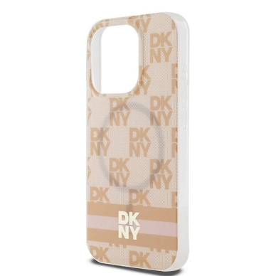 Dėklas DKNY IML Checkered Mono PatternPrinted Stripes MagSafeiPhone 15 Pro Max - Rožinis 5