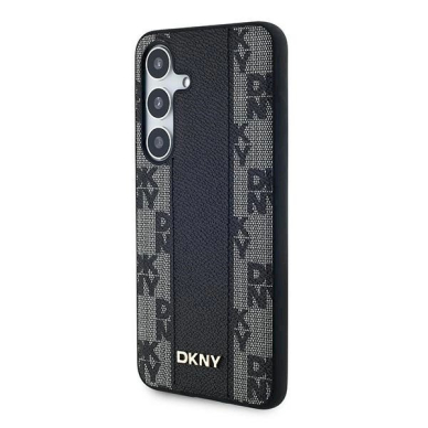 Dėklas DKNY Leather Checkered Mono Pattern MagSafe  Samsung Galaxy S24+ - Juodas 1