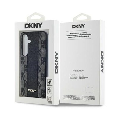 Dėklas DKNY Leather Checkered Mono Pattern MagSafe  Samsung Galaxy S24 - Juodas 7