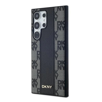 Dėklas DKNY Leather Checkered Mono Pattern MagSafe  Samsung Galaxy S24 Ultra - Juodas 1