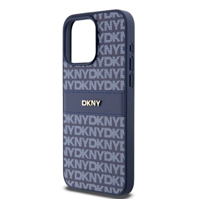 Dėklas DKNY Leather Mono StripeMetal LogoiPhone 15 Pro Max - Mėlynas 5