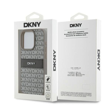 Dėklas DKNY Leather Mono StripeMetal LogoiPhone 15 Pro Max - Smėlinis 7