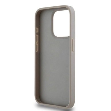 Dėklas DKNY Leather Mono StripeMetal LogoiPhone 15 Pro - Smėlinis 6