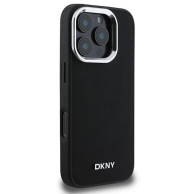 Dėklas DKNY Plain Silver Logo MagSafe iPhone 16 Pro  - Juodas 3