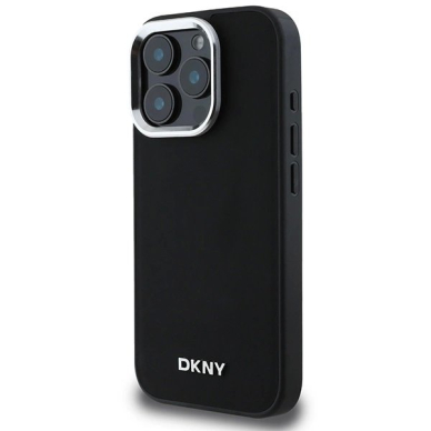 Dėklas DKNY Plain Silver Logo MagSafe iPhone 16 Pro Max  - Juodas 1