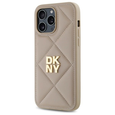 Dėklas DKNY Quilted Stack Logo iPhone 14 Pro  - Smėlinis 1