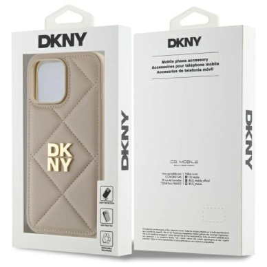 Dėklas DKNY Quilted Stack Logo iPhone 14 Pro  - Smėlinis 7