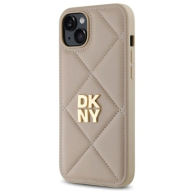 Dėklas DKNY Quilted Stack Logo iPhone 15 Plus  - Smėlinis 1