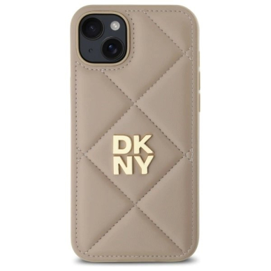 Dėklas DKNY Quilted Stack Logo iPhone 15 Plus  - Smėlinis 2