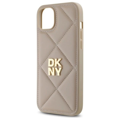 Dėklas DKNY Quilted Stack Logo iPhone 15 Plus  - Smėlinis 5