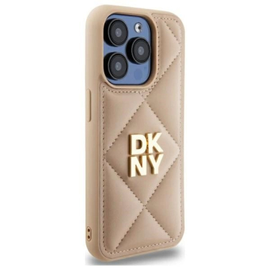 Dėklas DKNY Quilted Stack Logo iPhone 15 Pro Max  - Smėlinis 2