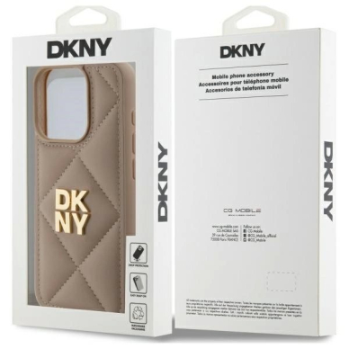 Dėklas DKNY Quilted Stack Logo iPhone 15 Pro Max  - Smėlinis 6