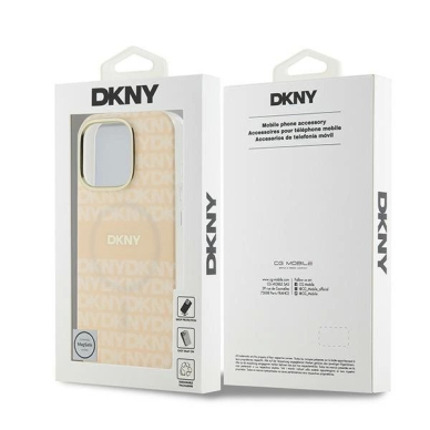 Dėklas DKNY Repeat Texture Pattern With Stripe iPhone 16 Pro Max  - Rožinis 7