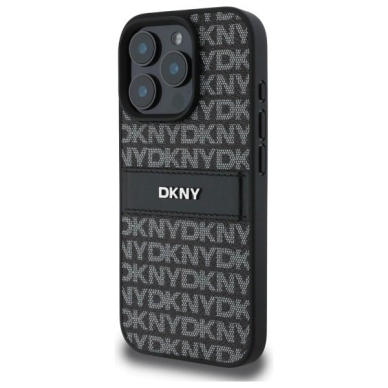 Dėklas DKNY Texture Pattern Tonal Stripe iPhone 16 Pro Max  - Juodas 1