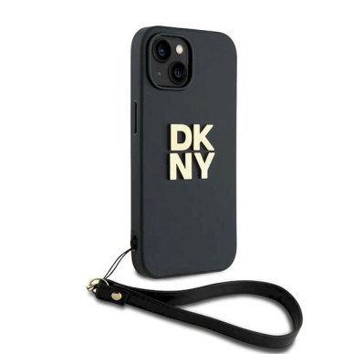 Dėklas DKNY Wrist Strap Stock Logo  iPhone 14 / 15 / 13 - Juodas 2