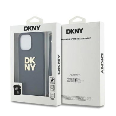 Dėklas DKNY Wrist Strap Stock Logo  iPhone 14 Pro - Juodas 6