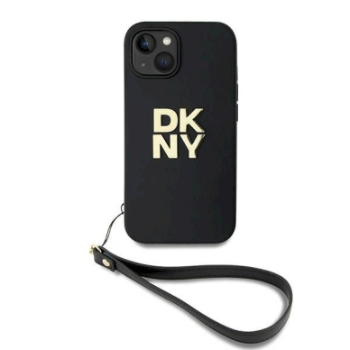 Dėklas DKNY Wrist Strap Stock Logo iPhone 15 Plus  - Juodas 1