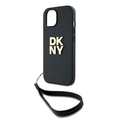 Dėklas DKNY Wrist Strap Stock Logo iPhone 15 Plus  - Juodas 4