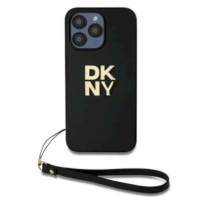 Dėklas DKNY Wrist Strap Stock Logo  iPhone 15 Pro Max - Juodas 1