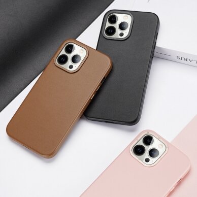 Dėklas Dux Ducis Grit Leather Case for iPhone 14 Pro Rudas 7