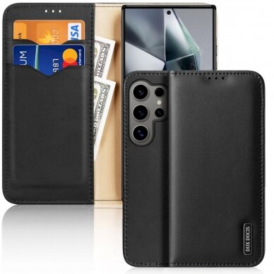 Dėklas Dux Ducis Hivo case with flap and RFID blocking for Samsung Galaxy S24 Ultra - Juodas