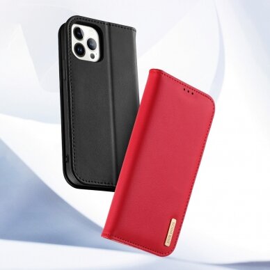 Dėklas Dux Ducis Hivo Leather iPhone 14 Pro Raudonas 14