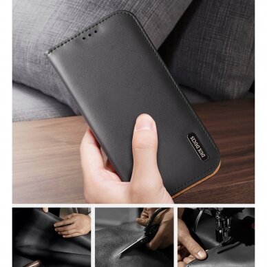 Dėklas Dux Ducis Hivo Leather iPhone 14 Pro Raudonas 9