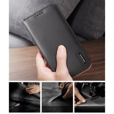 Dėklas Dux Ducis Hivo Leather iPhone 14 Rudas 9