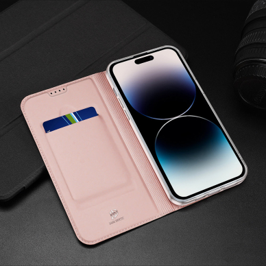 Dėklas Dux Ducis Skin Pro Wallet iPhone 15 Pro - Mėlynas 15