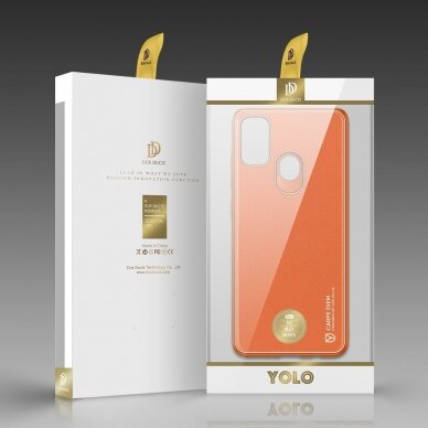 Dėklas Dux Ducis Yolo elegant TPU+PU Samsung Galaxy M30s Oranžinis 4