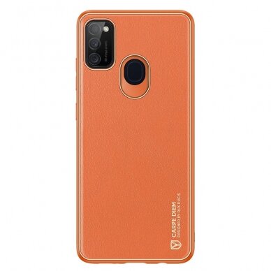 Dėklas Dux Ducis Yolo elegant TPU+PU Samsung Galaxy M30s Oranžinis