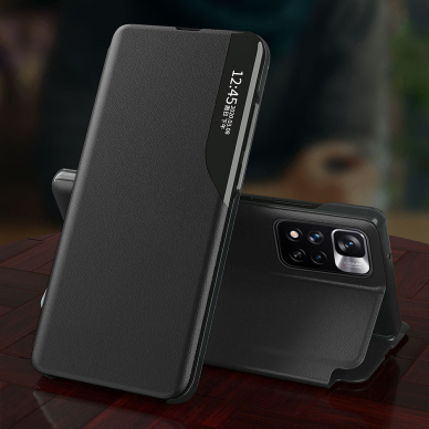 Dėklas Eco Leather View Case Xiaomi Redmi Note 11 Pro+ 5G (China) / 11 Pro 5G (China) / Mi11i HyperCharge / Poco X4 NFC 5G Juodas 10