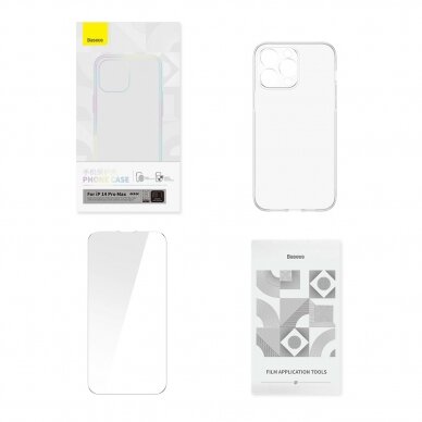 Dėklas + ekrano apsauga Baseus Corning Case for iPhone 14 Pro Max Skaidrus 10