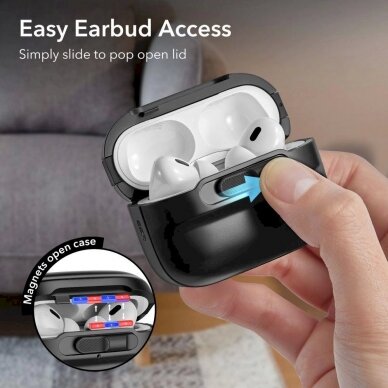 Dėklas ESR Pulse Halolock Case su MagSafe skirta Apple AirPods Pro 1/2 - Juodas 3