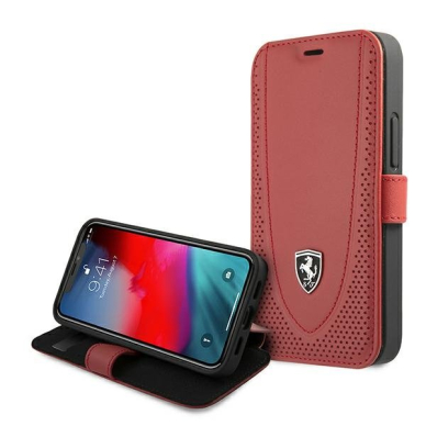 Dėklas Ferrari iPhone 12 mini Off Track Perforated Raudonas UGLX912 5