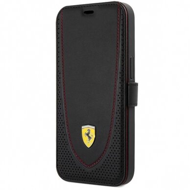 Dėklas Ferrari Leather Curved Line FEFLBKP13LRGOK iPhone 13 Pro Juodas 1