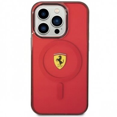 Dėklas Ferrari Translucent Magsafe FEHMP14LUKR iPhone 14 Pro Raudonas 2