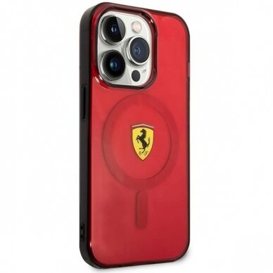 Dėklas Ferrari Translucent Magsafe FEHMP14LUKR iPhone 14 Pro Raudonas 3