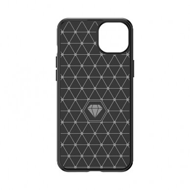 Dėklas Flexible carbon pattern iPhone 15 Plus - Juodas 2