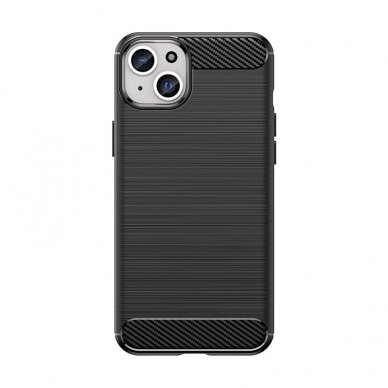 Akcija! Dėklas Flexible carbon pattern iPhone 15 Plus - Juodas
