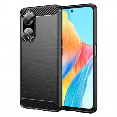 Dėklas Flexible case carbon dėklas skirta Oppo A98 5G Carbon Case - Juodas