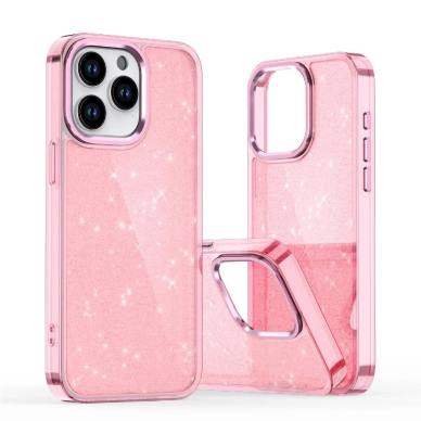 Dėklas Glitter iPhone 16 Pro - pink with glitter