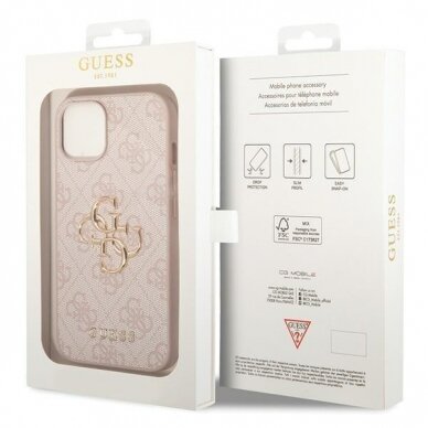 Dėklas Guess 4G Big Metal Logo case for iPhone 15 Plus - Rožinis 7