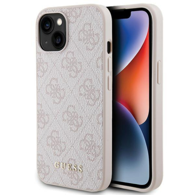 Dėklas Guess 4G Big Metal Logo case skirta iPhone 15 Plus - rožinis