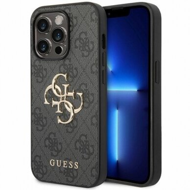 Dėklas Guess 4G Big Metal Logo   iPhone 15 Pro Max - Pilkas