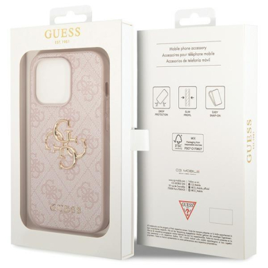 Dėklas Guess 4G Big Metal Logo   iPhone 15 Pro - Rožinis 7