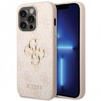 Dėklas Guess 4G Big Metal Logo   iPhone 15 Pro - Rožinis