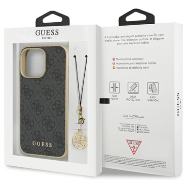 Dėklas Guess 4G Charms Collection GUHCP14LGF4GGR iPhone 14 Pro Pilkas 7